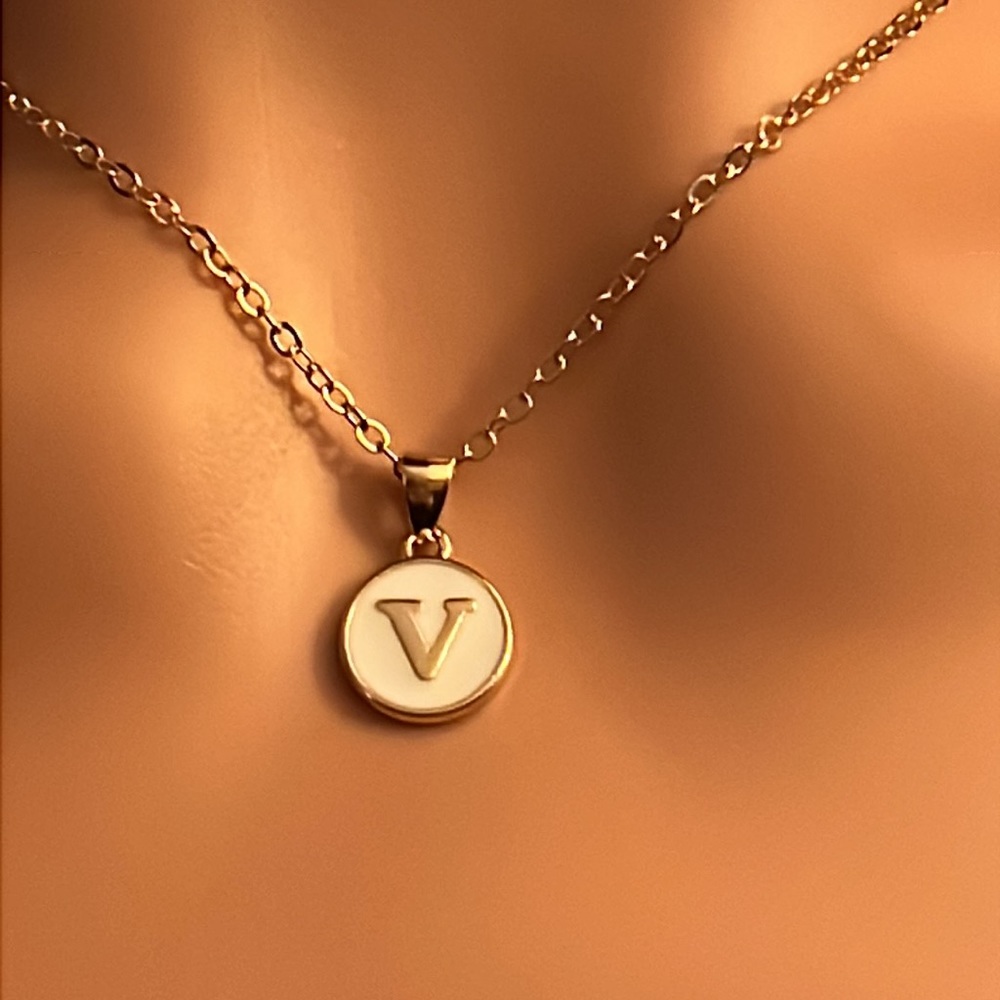 V Letter Necklace